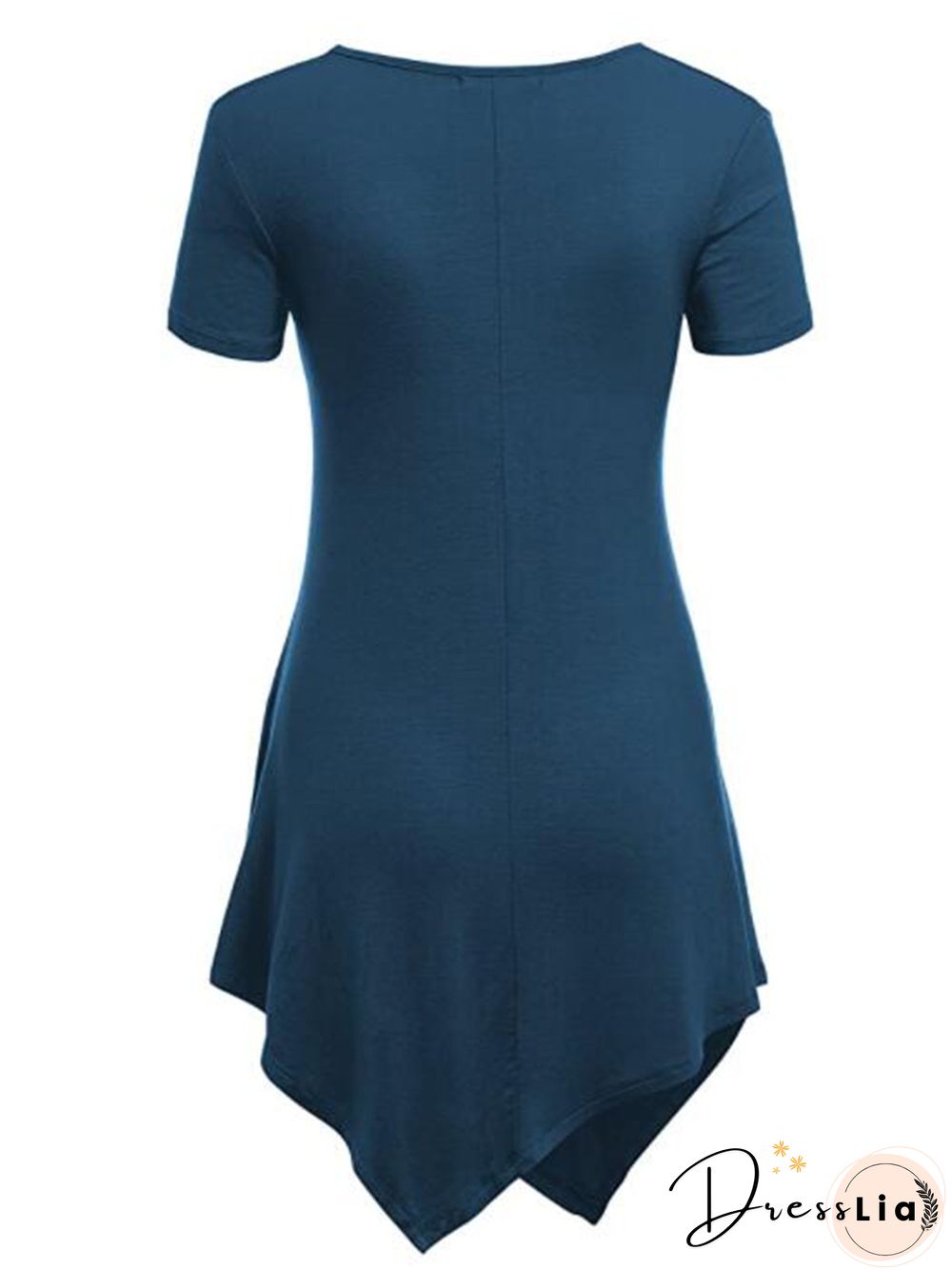 Vintage Plain Plus Size Short Sleeves V Neck Casual Tops