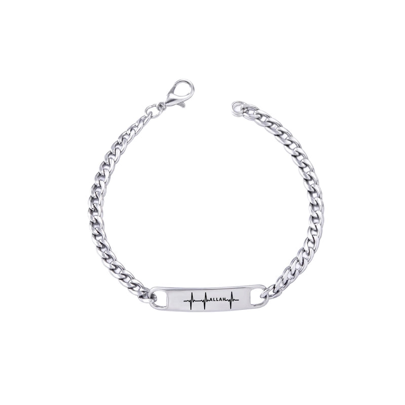 Muslim Allah Letter Stainless Steel Id Bracelet