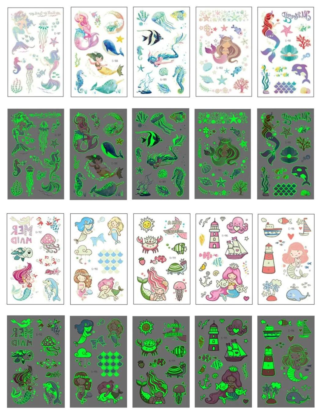 10-20pcs/set Colorful Halloween Skull Head Temporary Tattoo Sticker Child Adult Body Art Water Transfer Fake Tattoo for Face