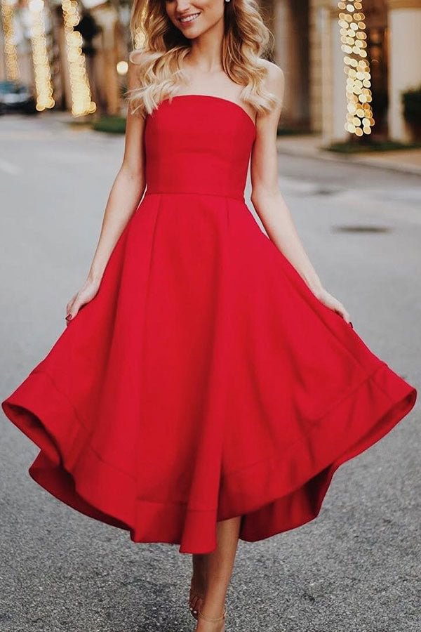 Red Off-the-shoulder Ruffled Dress - BlackFridayBuys
