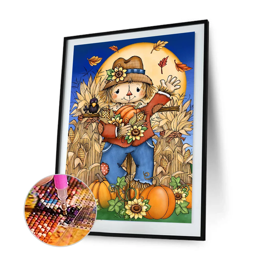 5D Diamond Painting DIY Halloween scarecrow Full Round Drill Rhinestone Kit