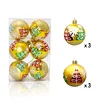 6 BOXES Christmas Tree Green Red Hanging Decoration 6cm Golden Paiting Balls 6PCS Home Party Festive Props