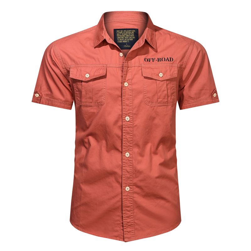 Outdoor Casual Cotton Military Short Sleeve Workwear Shirt