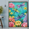 Diamond Painting -DIY Full Square Drill Dragonfly Flowers