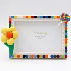 Flower DIY Building Block Photo Frame Kit,Creative Handmade Assembled Photo Frame Handmade Craft Gift Home Tabletop Display Decor 4x6 Inch