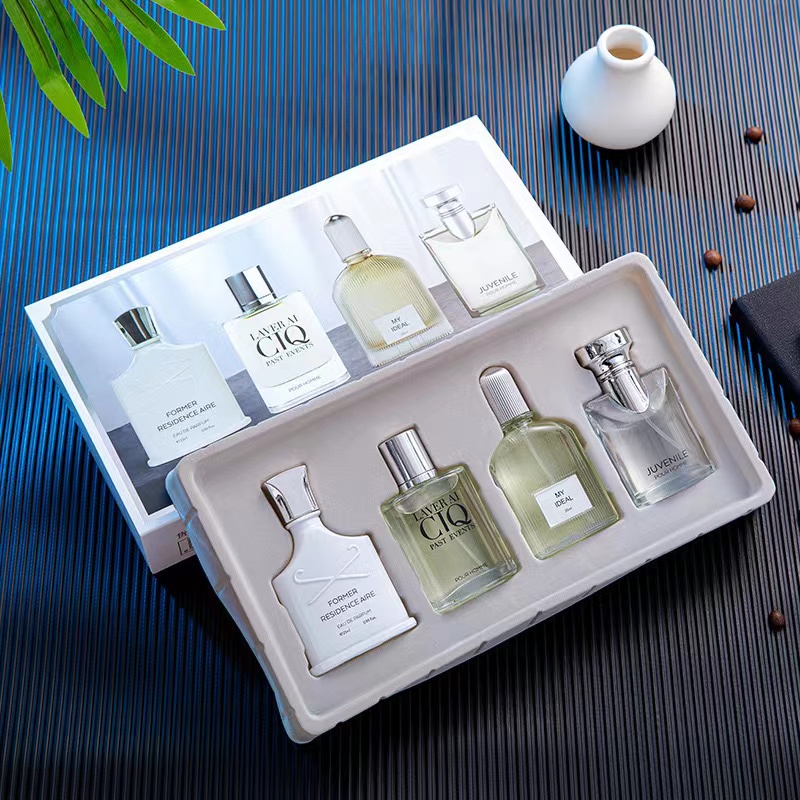 High-end perfume gift box 4 bottles of men's perfume long-lasting light fragrance fresh and masculine student fragrance for women Bath supplies (shampoo, conditioner, soap, hair oil and all other bath products) Cosmetics (foundation, eye shadow, eyeliner, perfume, manicure and other cosmetics) Skin care products (moisturizing lotions, facial cleansers, sunscreens, facial cleansers, aromatherapy, essential oils and other skin care products for various parts of the body) OEM customization (outer packaging, bottle body, fragrance, capacity, material, and LOGO can all be customized) wholesale, factory direct sales, affordable prices, low, medium and high quality are your choice, welcome to consult