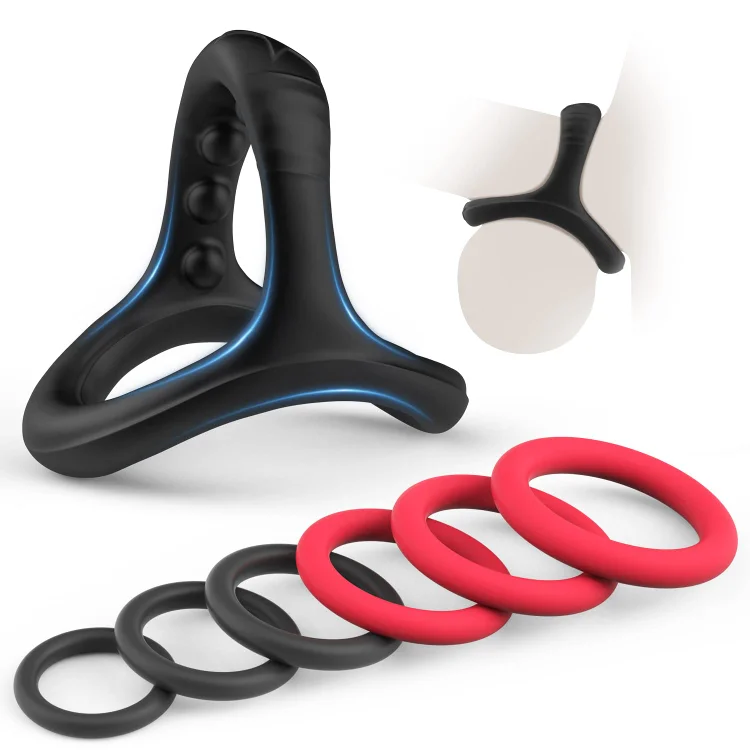 pearlsvibe -  Strechy Silicone Penis Ring Set With 7 Different Sizes For Erection Enhancing