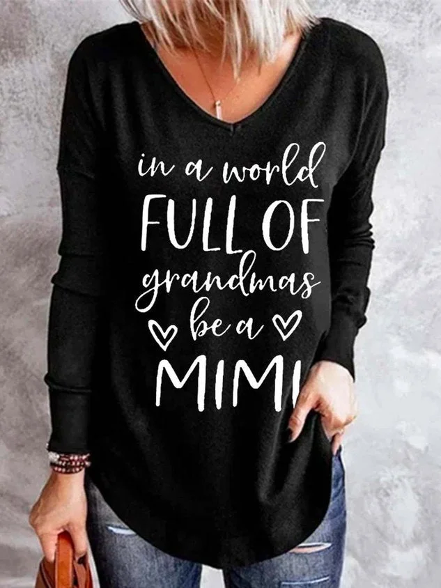 In A World Full Of Grandmas Be A Mimi Casual Regular Fit Shirts & Tops socialshop