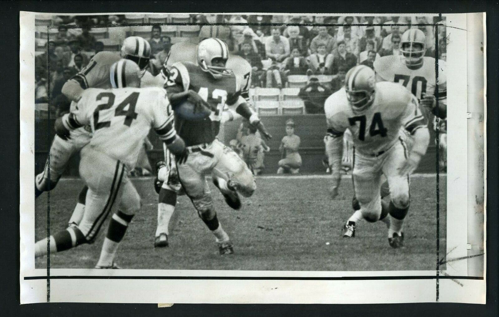 1970 NFL Football PRO BOWL Press Photo Poster painting Larry Brown Merlin Olsen Willie Wood