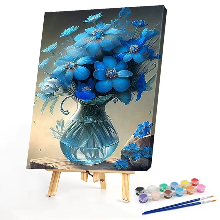 Oil Paint By Numbers - Blue Flower - 40*50CM