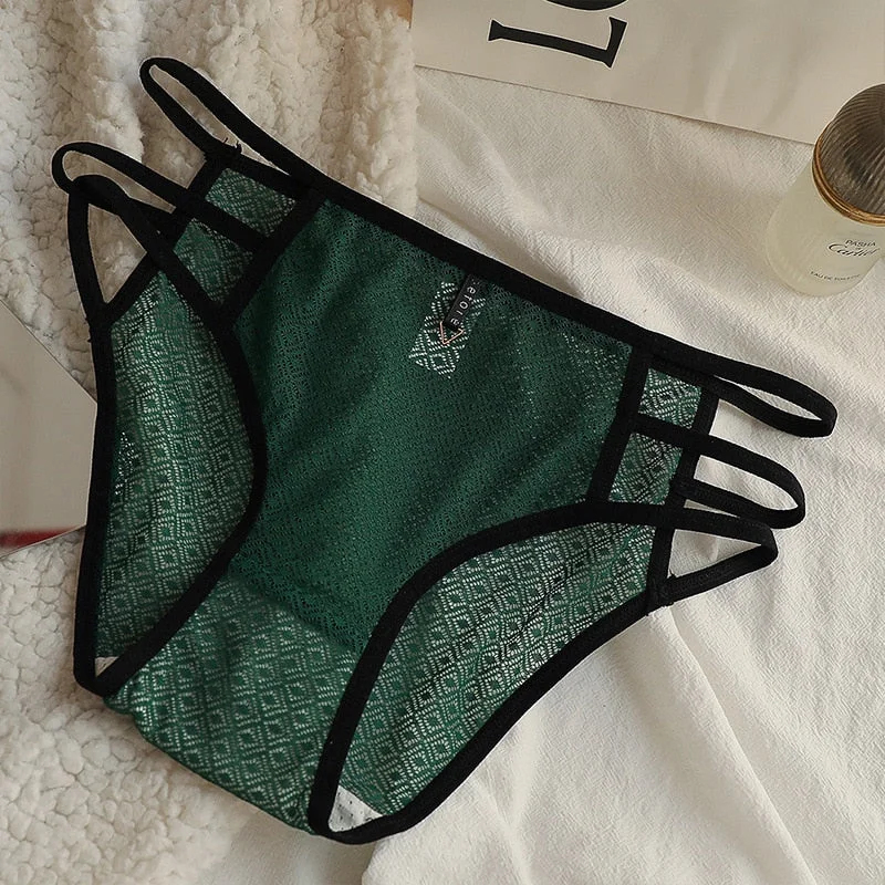 Sexy Panties Women's Underwear fFshion Bandage Hollowed Out Briefs Mid Waist Seamless Comfort Underpants Female Lingerie