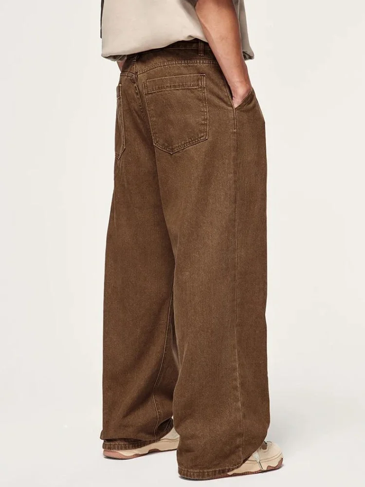 Brownm Wide Leg Denim Jeans