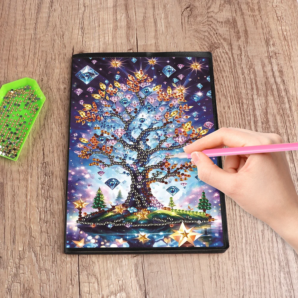 DIY Life Tree Special Shaped Diamond Painting Journal Notebook for Students