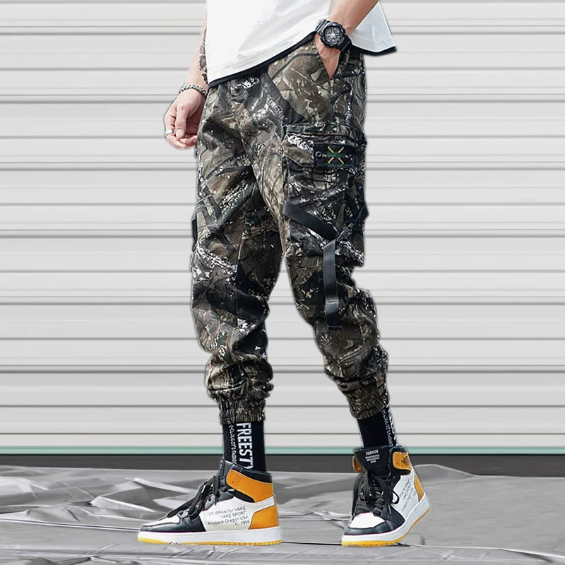 Camouflage overalls men's trendy brand loose casual pants Techwear Shop
