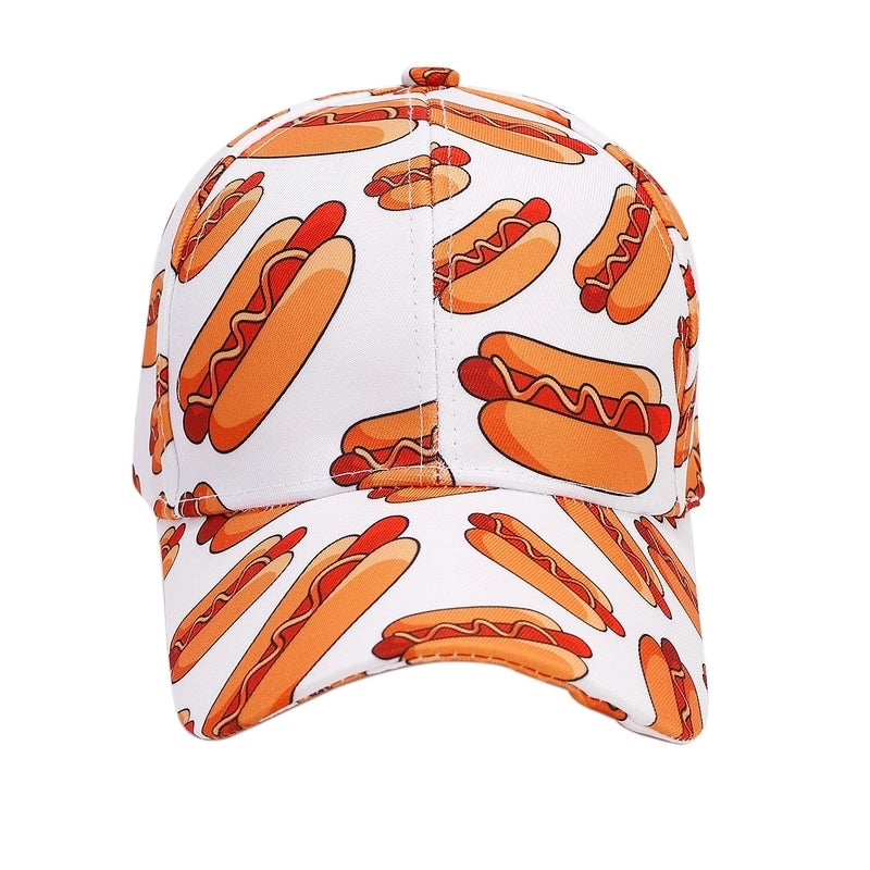 Women’s Minimalist Classic Style Color Block Printing Curved Eaves Baseball Cap