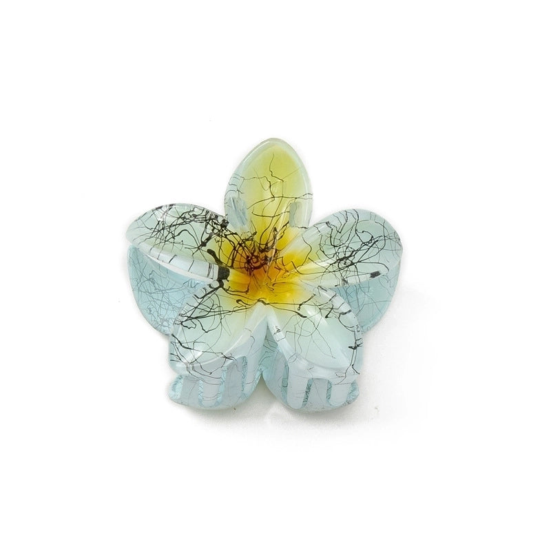 12 Pieces Women’s Minimalist Flower Plastic Resin Stoving Varnish Hair Claws