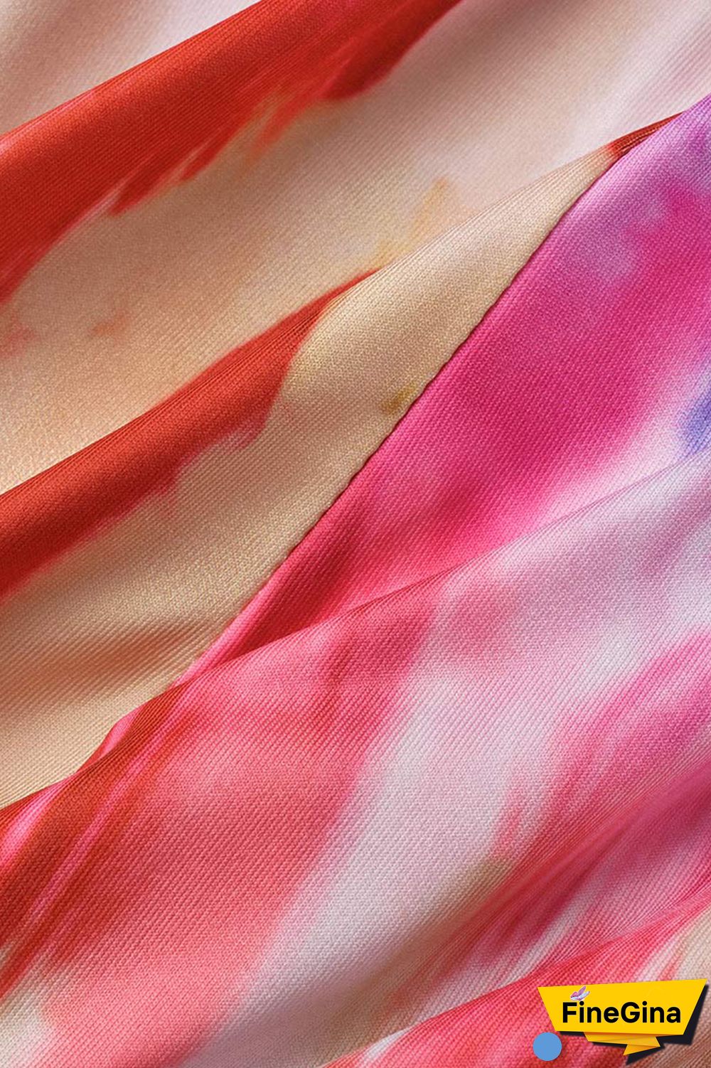 Red Casual Print Basic O Neck Short Sleeve Two Pieces