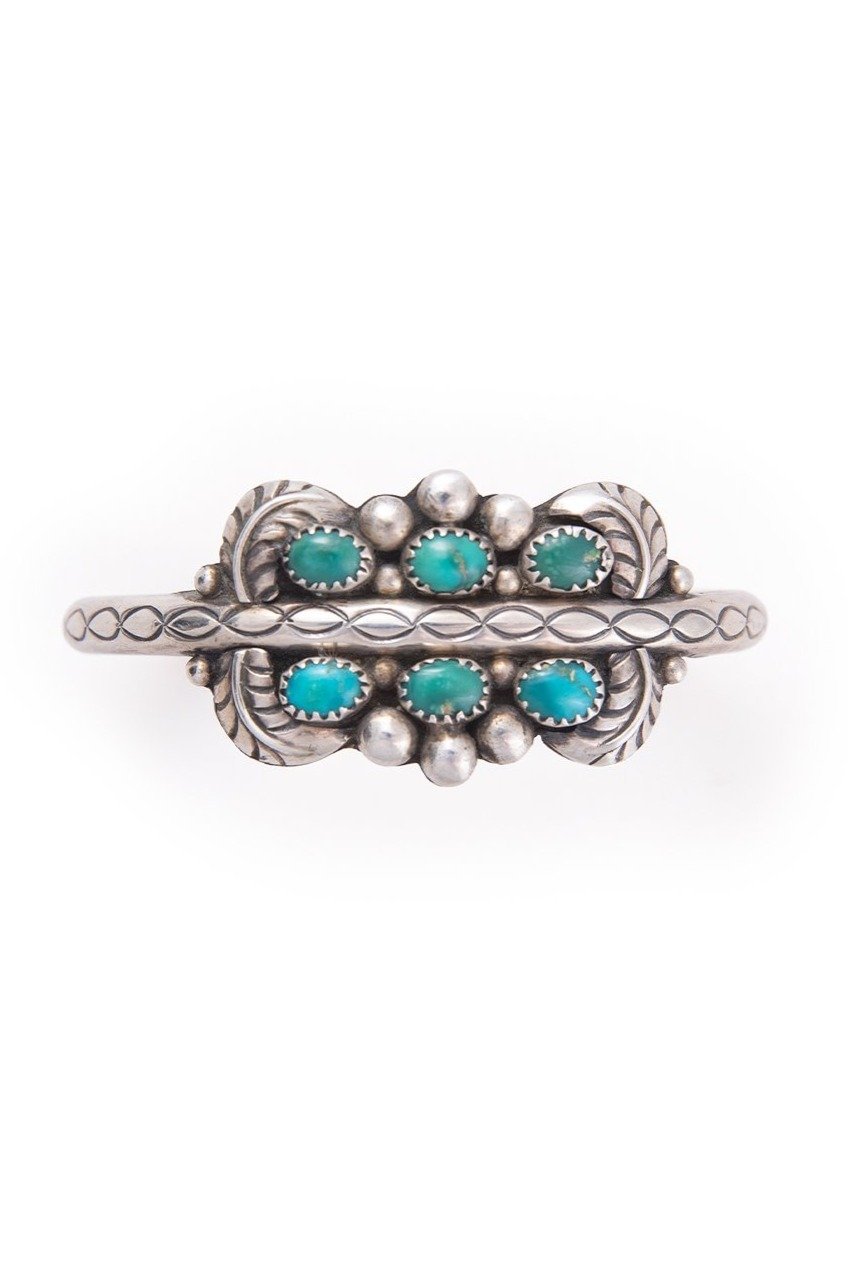 Cuff, Turquoise, 6 Stone, Hallmark, Vintage, 2492