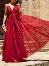 Shiny Gauze Backless Condole Belt Maxi Dress