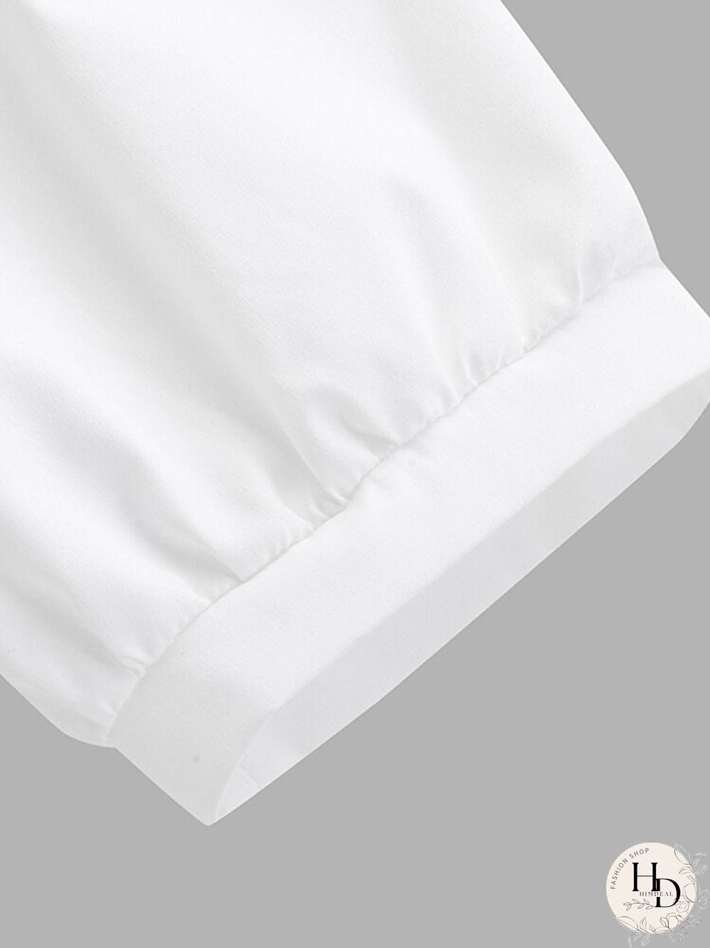 Half Sleeve Pleats Solid Leisure Round Neck Blouse