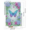 Butterflies and Hydrangeas Full DIY 5D Round Drill Diamond Art Kits Large Size 40*60cm Diamond Dots Paintings Picture Arts Craft Diamond Crystal Rhinestones Painting Kits for Adults/Beginners Gift