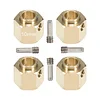 AMK 4pcs Brass Extended Wheel TRX4 Brass 6mm Wheel Hex Extended Adapter for RC Crawler TRX4 TRX-4 1/10 RC Hex Wheel Hubs Adapters (4pcs 6mm Wheel Hubs Adapters)