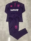 2024/2025 West Ham United Half-Pull Training Suit Purple Football Shirt 1:1 Thai Quality