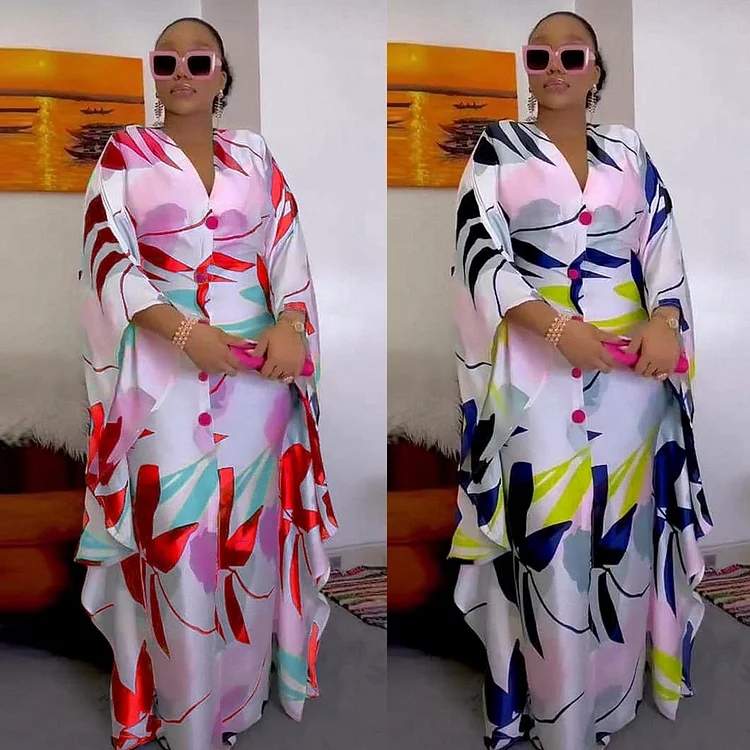 African Americans fashion QFY African Dashiki Print Long Dresses For Women  Plus Size Boubou 2023 Spring New Maxi Robe Turkey Nigerian Party Outfits  Abayas Ankara Style