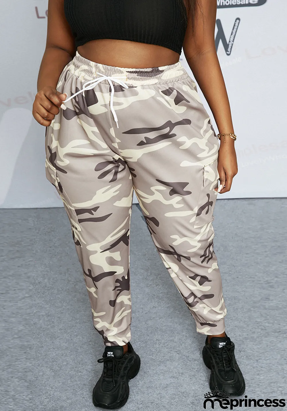 Plus Size Women Sport Camouflage Print Trousers