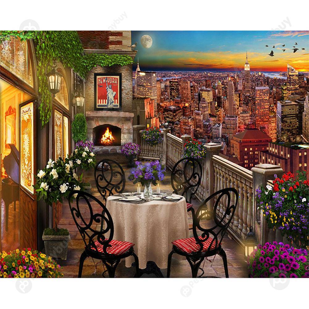 

40*50CM Paint By Numbers-Balcony View, 501 Original
