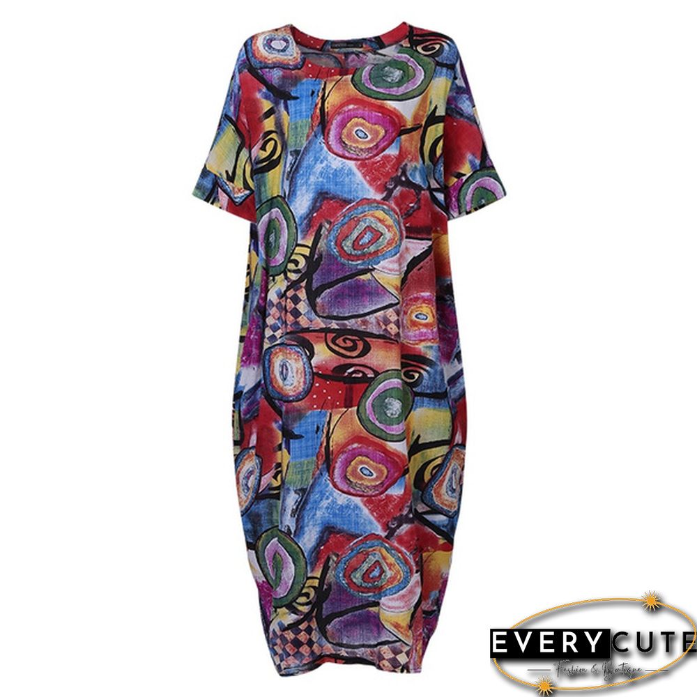 Women Batwing Sleeve Loose Beach Dress Kaftan Oversized Maxi Dresses