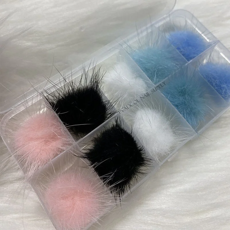 10pcs/lot Nail Art Pom Pom Magnetic Fur Balls 3D Nail Art Decorations Salon Manicure Supplies-Nail Inspo