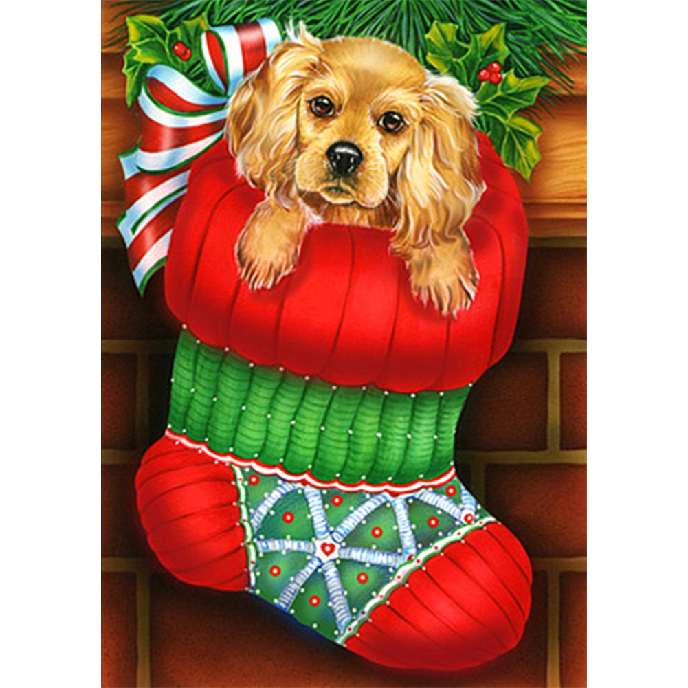 

Christmas Dog - Round Drill Diamond Painting - 40*30CM, 501 Original