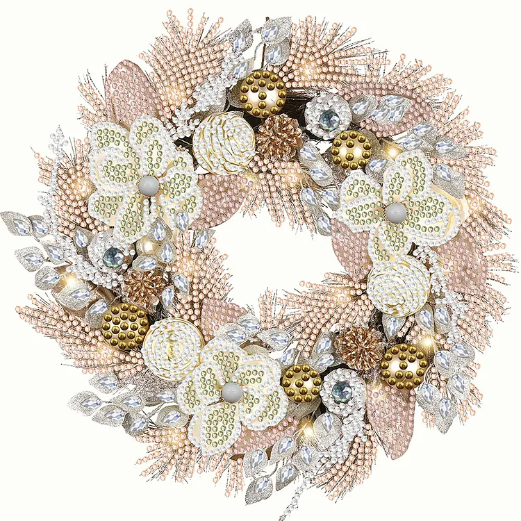 Christmas Wreath 30*30CM (Canvas) Special Drill Diamond Painting gbfke