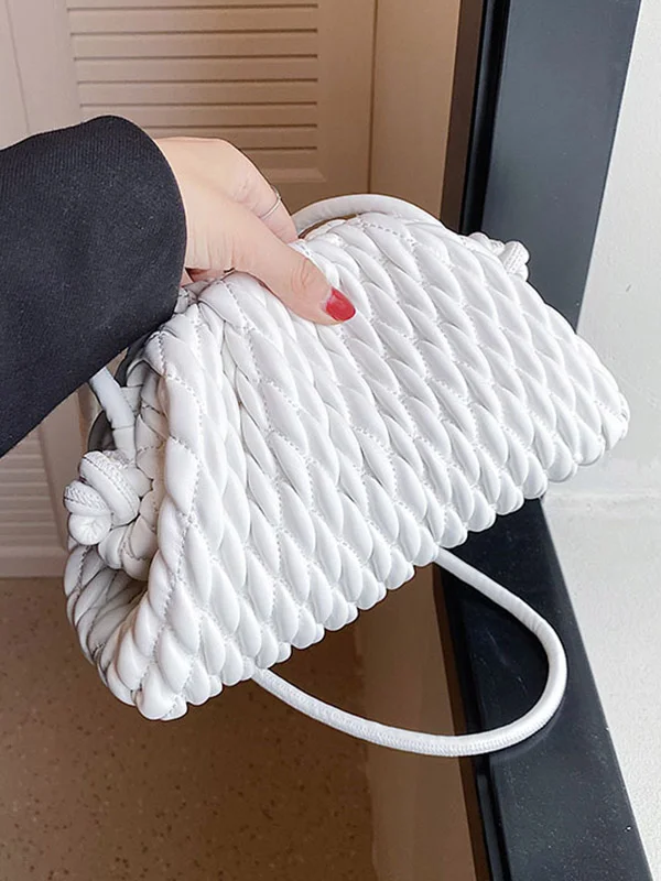 Solid Color Pleated Handbags Crossbody Bags Bags