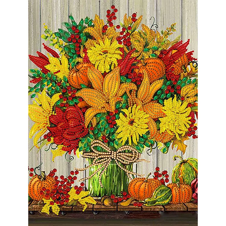 Thanksgiving Pumpkin Herbs 30*40CM (Canvas) Special Drill Diamond Painting gbfke