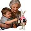 Easter Bunny Figurine with Top Hat and Pocket Watch Cute Small Bunny Table Clock for Spring Home Table Decor Party Supplies Gifts