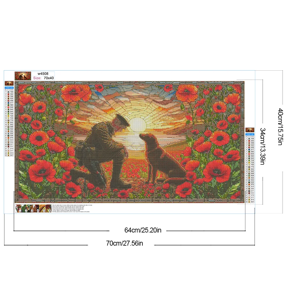 Diamond Painting - Full Round Drill - Warriors and War Dogs(Canvas|70*40cm)