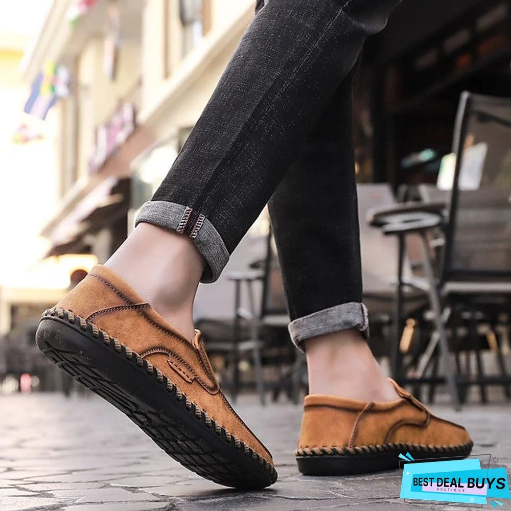 Men's Microfiber Fall / Spring & Summer Vintage / Casual Boat Shoes Walking Shoes Breathable Black / Brown / Khaki