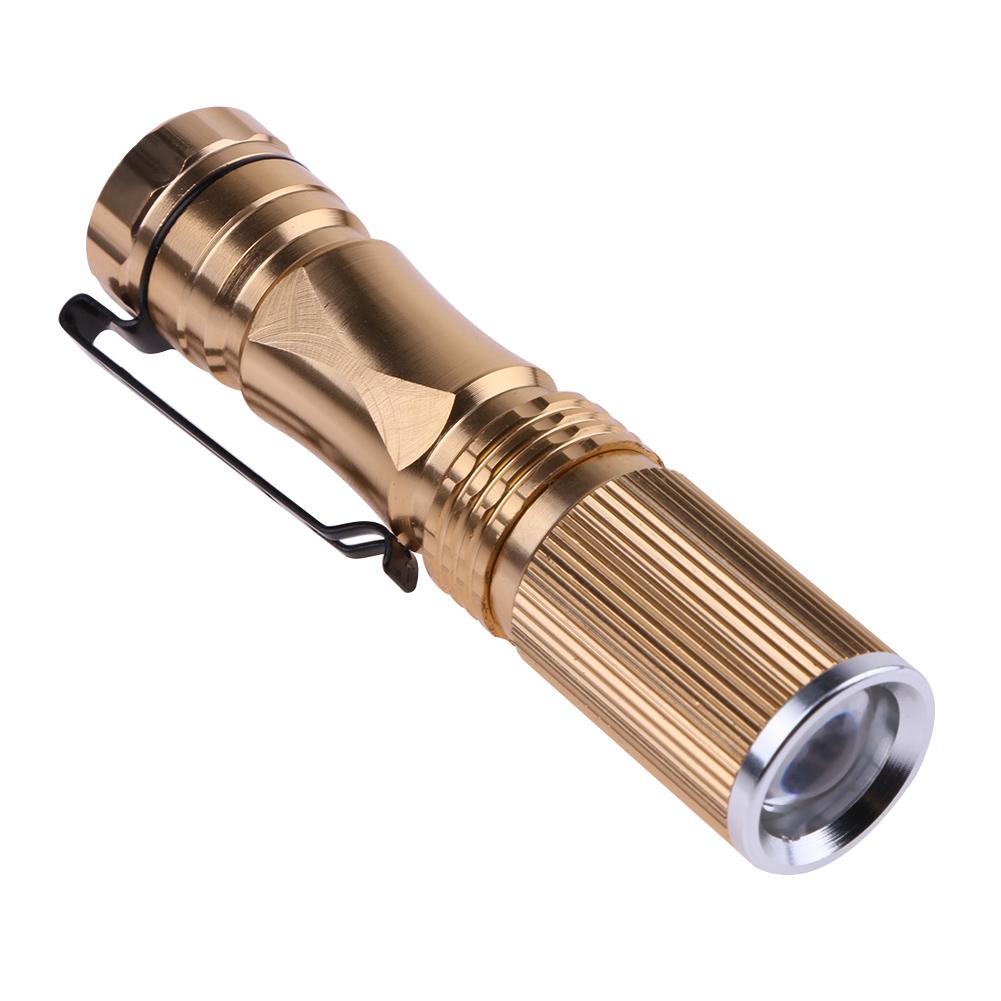 

Mini Pocket Battery Powered Telescopic Zoomable LED Flashlight Torch(Gold), 501 Original
