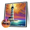 Cross Sea Lighthouse-Full Round Diamond Painting 30*30CM
