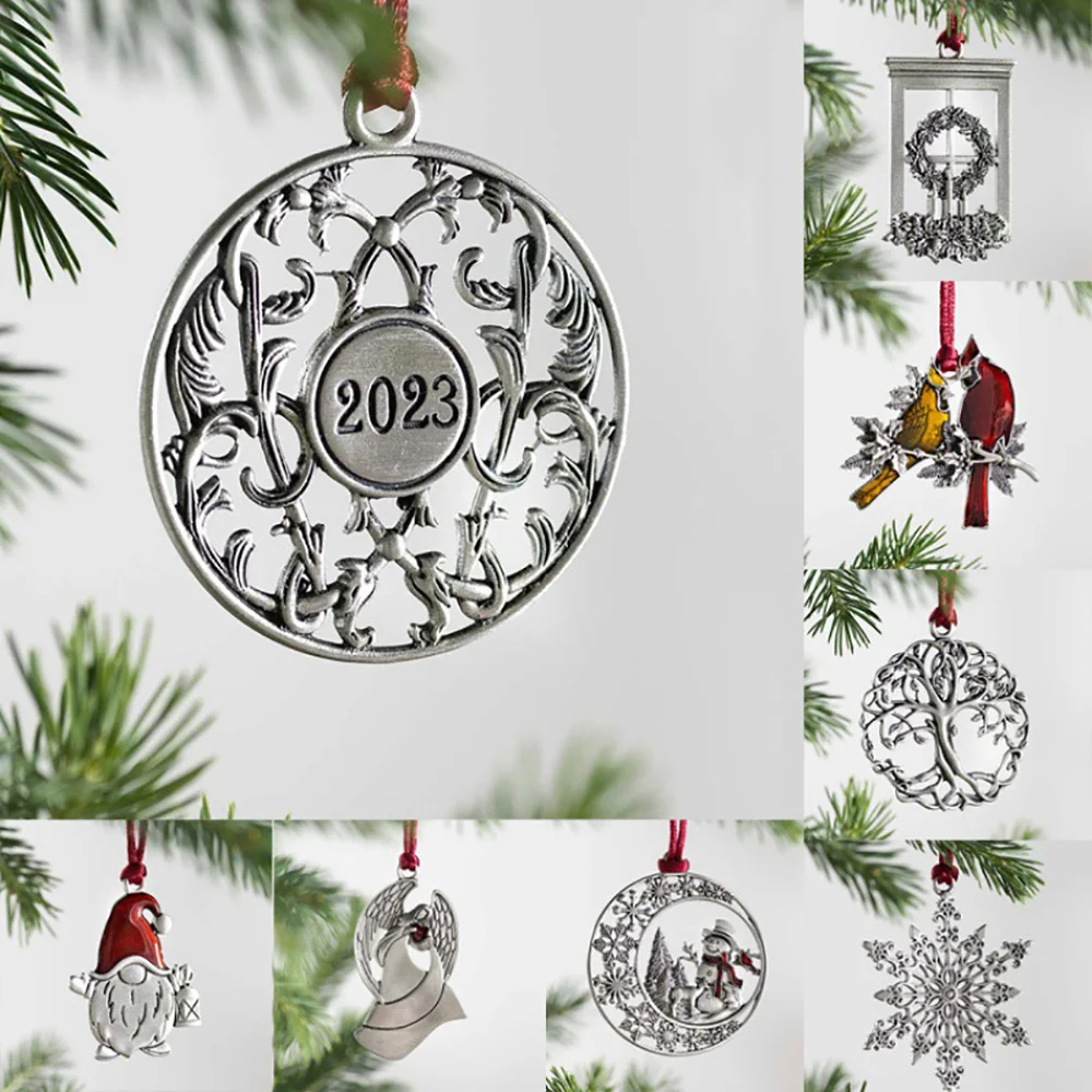 New pure tin metal three-dimensional Christmas furniture decoration pendant