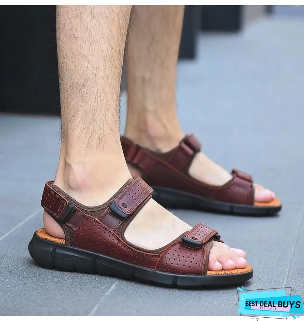 Men's Genuine Leather Sandals Casual High Quality Outdoor Beach Sandals