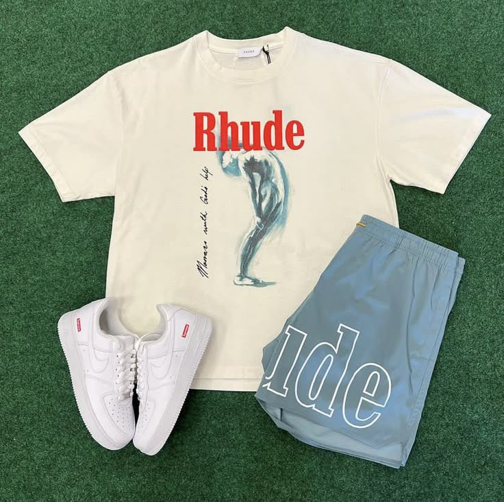 Rhude Fun Graffiti T-Shirt And Shorts Co-Ord
