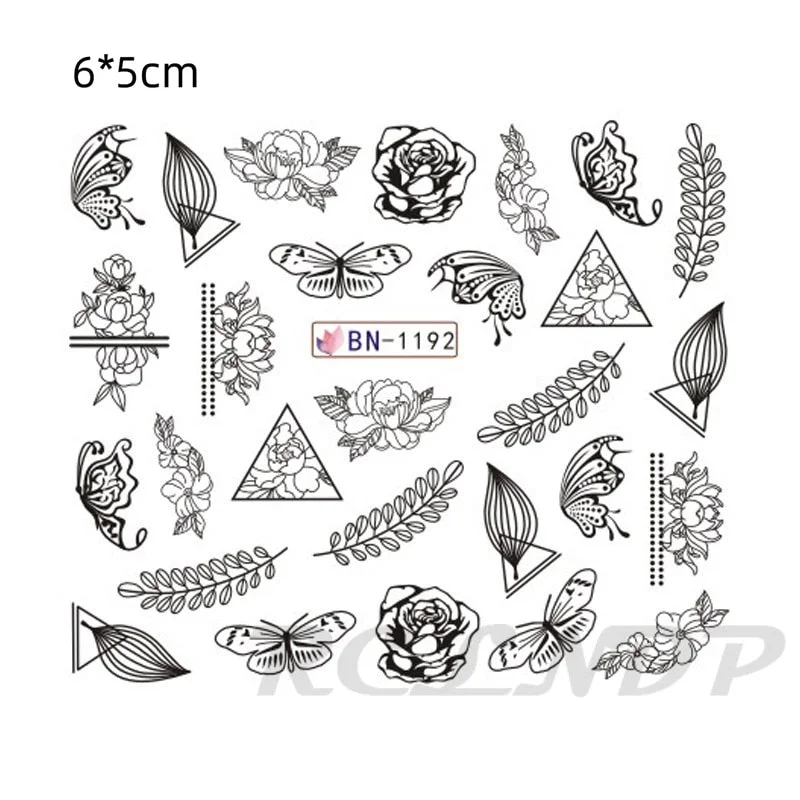 Nail sticker art decoration slider love heart adhesive design Water decals manicure lacquer accessoires polish foil