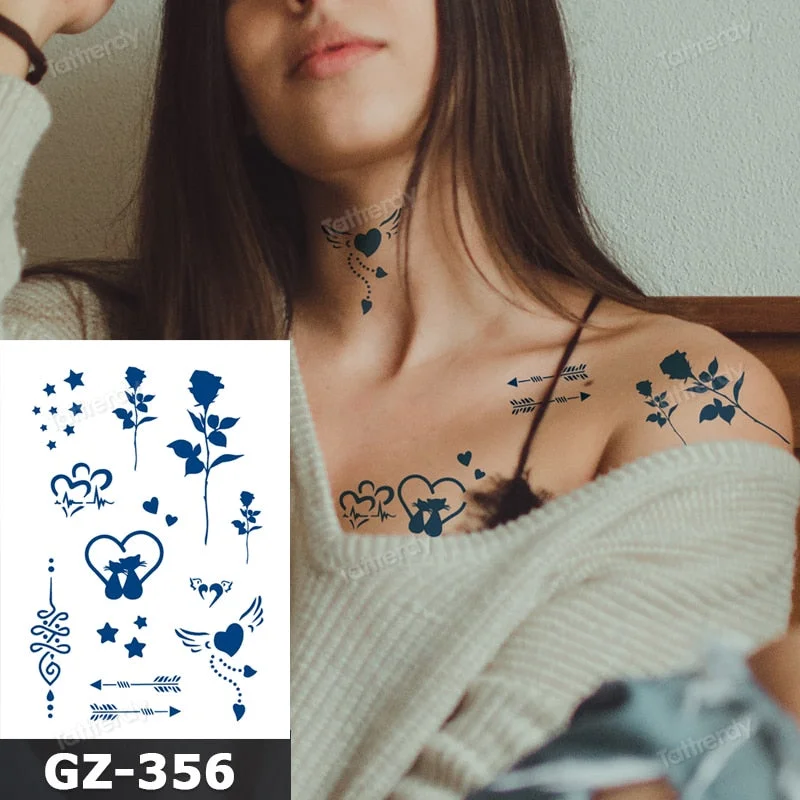 juice tattoo natural fruit ink body art painting Semi-permanent tattoo sticker lasting 7-15 days cartoon anime rabbit elephant