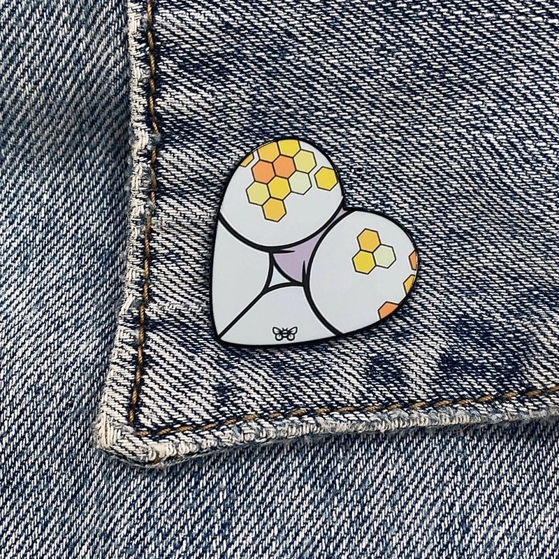 Cartoon Style Pin Heart Shape Mixed Materials Unisex Brooches