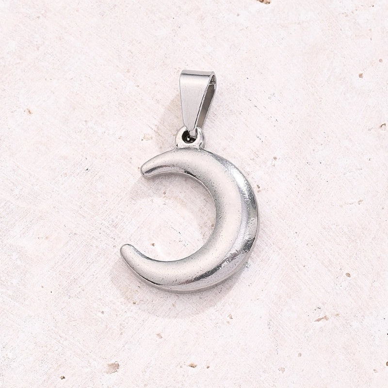 1 Pc/Package 21.5X 17mm 21x13mm 22×15.5mm 7x3mm 304 Stainless Steel U Shape Moon Simple Polished Jewelry Accessories Pendant