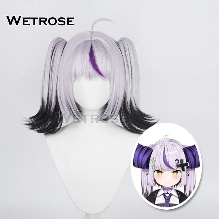 【Wetrose】La+ Darknesss Hololive JP Vtuber Laplus ラプラス・ダークネス Cosplay Costume Jirai Kei Wig Full Set