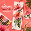 Watercolor Hibiscus-11CT Stamped Cross Stitch Bookmark 18*6cm(Double Sided) tapestrymarket